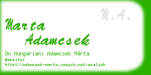 marta adamcsek business card